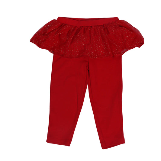 CARTER'S Baby Girl 18 Month / Red CARTER'S - Baby - Dotted Mesh Skirt Overlay Legging