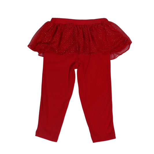 CARTER'S Baby Girl 18 Month / Red CARTER'S - Baby - Dotted Mesh Skirt Overlay Legging