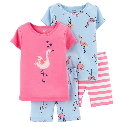 CARTER'S Baby Girl 3 Years / Multi-Color CARTER'S - Baby -  Girl S 4-Piece Snug Fit Cotton PJ Set Flamingo