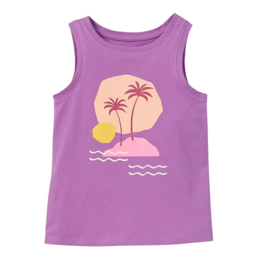 CAT & JACK Baby Girl 2 Years / Purple CAT & JACK - Baby - Palm Scenic Knit Graphic Tank Top
