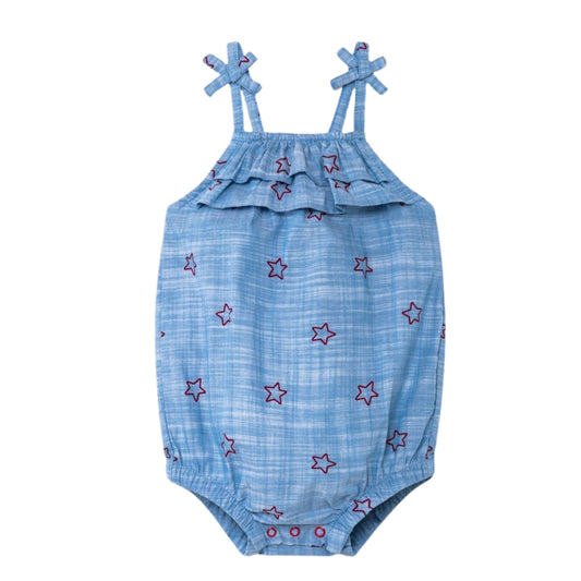 CAT & JACK Baby Girl 0-3 Month / Blue CAT & JACK - BABY - Star Chambray Romper