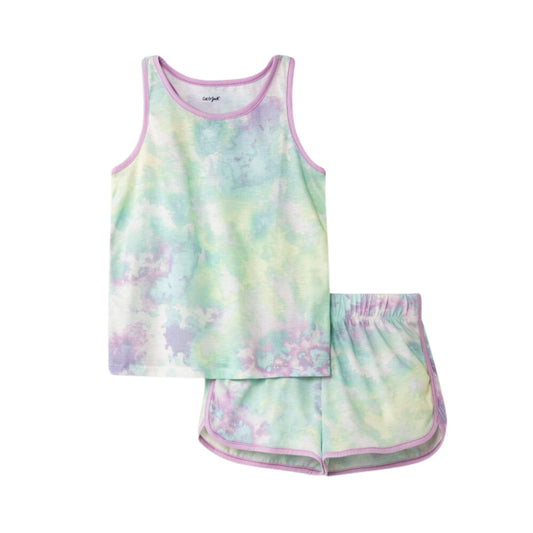 CAT & JACK Girls Pajamas L / Multi-Color CAT & JACK - KIDS - 2pc Tie-Dye Tank Short Sleeve Pajama Set