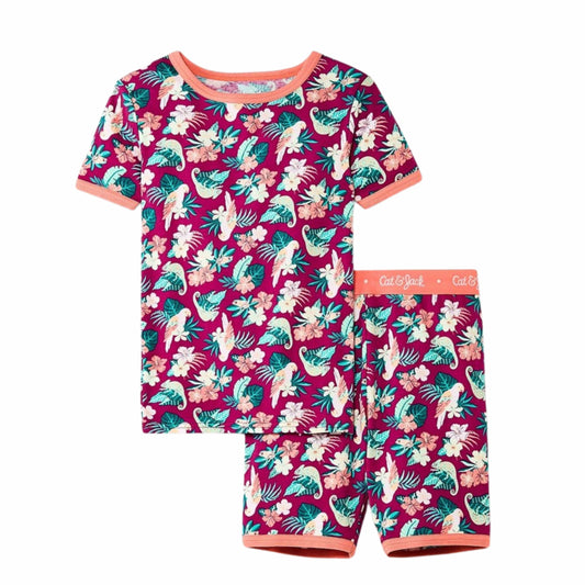 CAT & JACK Girls Pajamas XS / Multi-Color CAT & JACK - Kids -  Bird Floral Snug Fit Pajama Set