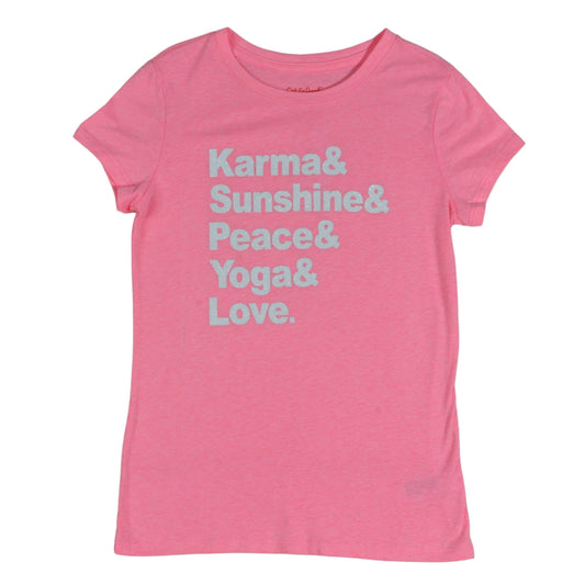 CAT & JACK Girls Tops M / Pink CAT & JACK - Kids - Printed Front Karma And Sunshine T-shirt