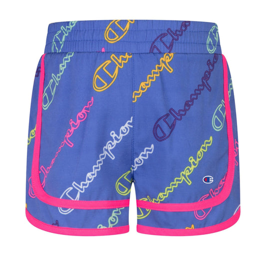 CHAMPION Girls Bottoms 4 Years / Multi-Color CHAMPION - Kids -  All Over Print Diagonal Script Woven Shorts