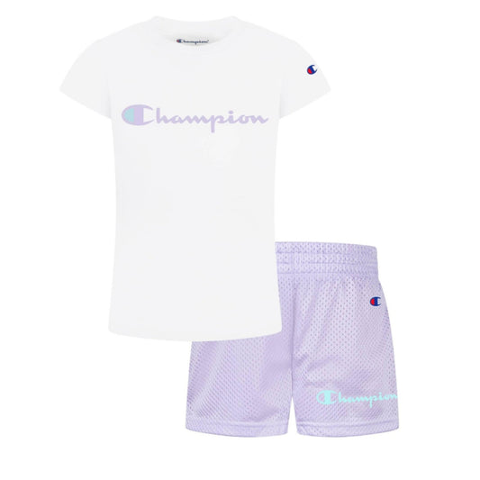 CHAMPION Girls Sets XS / Multi-Color CHAMPION - Kids -  T-shirt and Shorts, 2 Piece Set