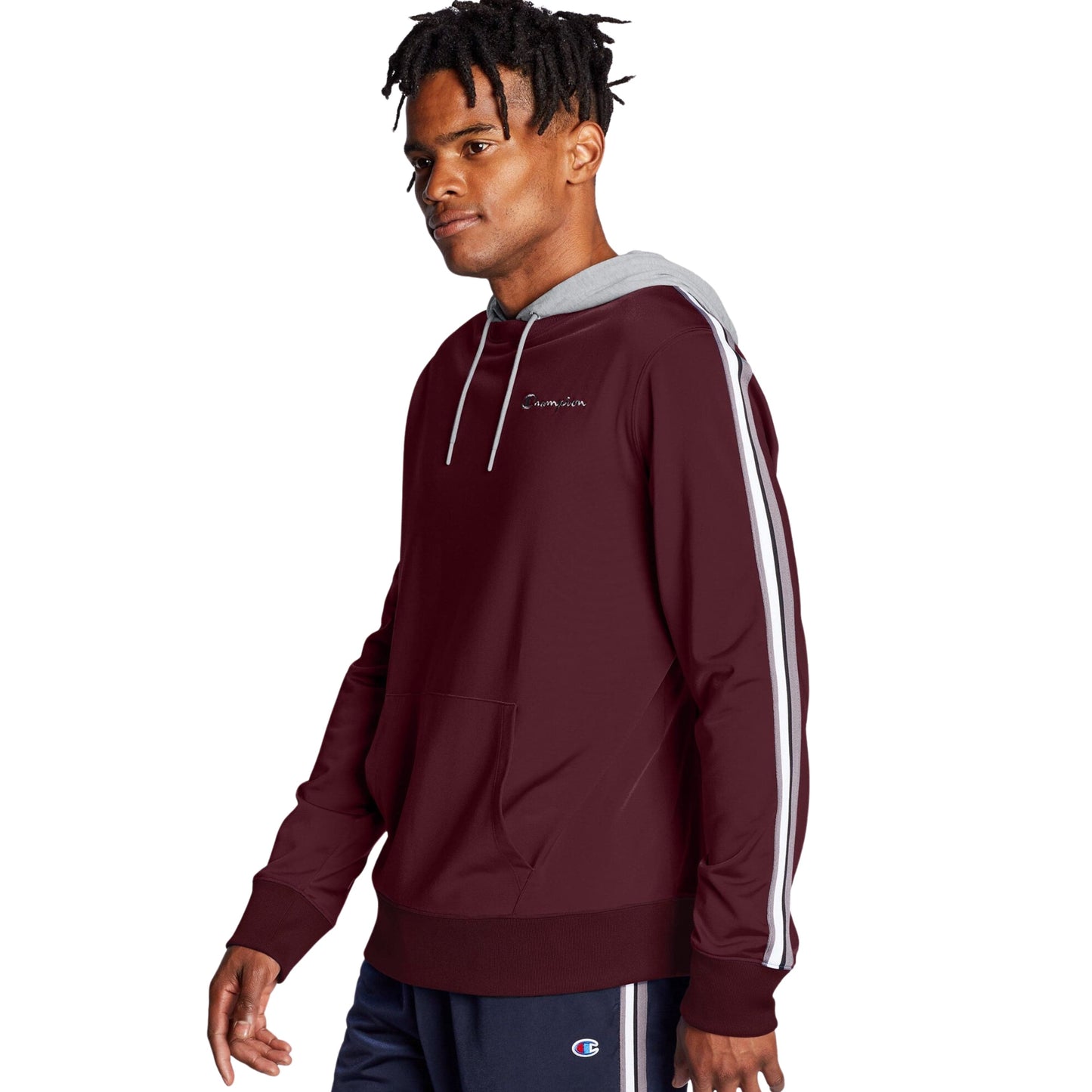 CHAMPION Mens Tops XXL / Burgundy CHAMPION -  Embroidered Logo Hoodie