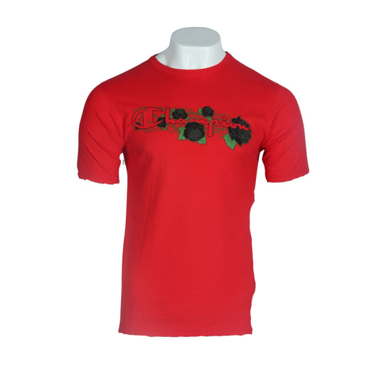 CHAMPION Mens Tops M / Red CHAMPION - Printed Roses Front T-shirt