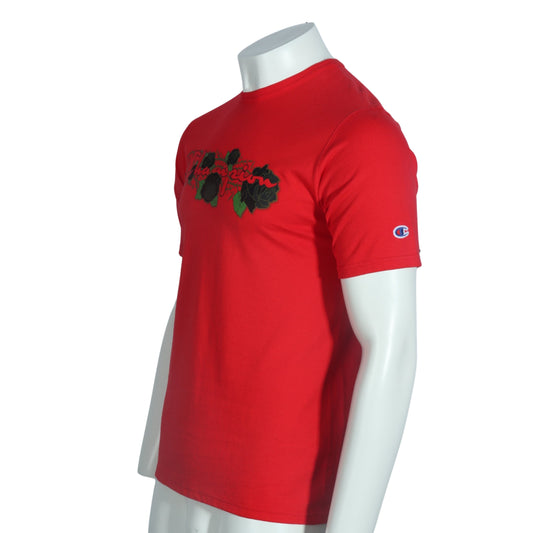 CHAMPION Mens Tops M / Red CHAMPION - Printed Roses Front T-shirt