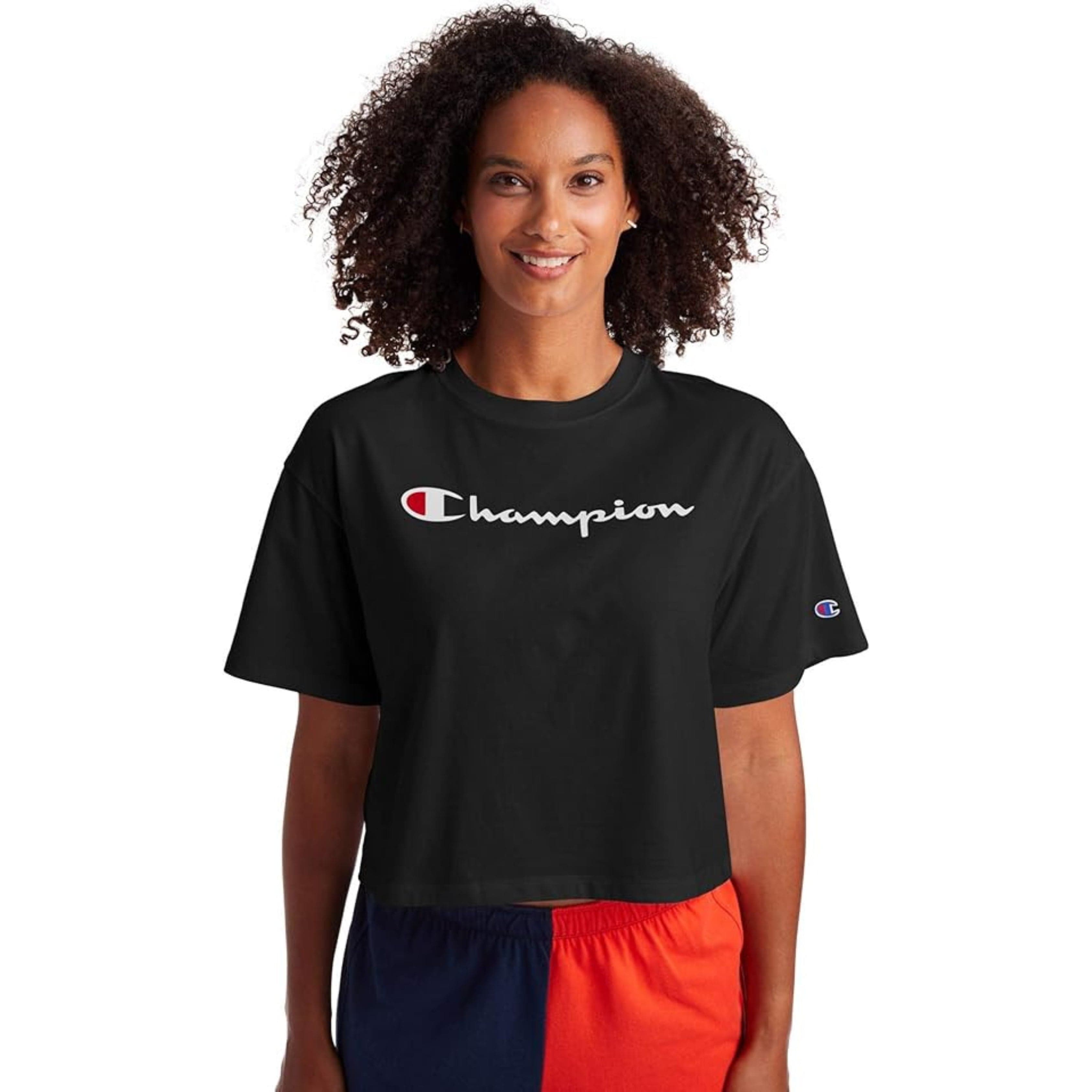 Champion script logo cropped tee hotsell