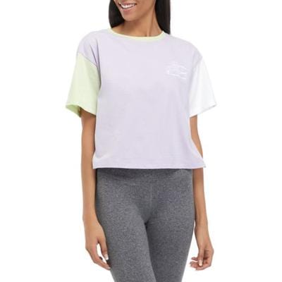 CHAMPION Womens Tops L / Purple CHAMPION - Colorblocked Cropped T-Shirt