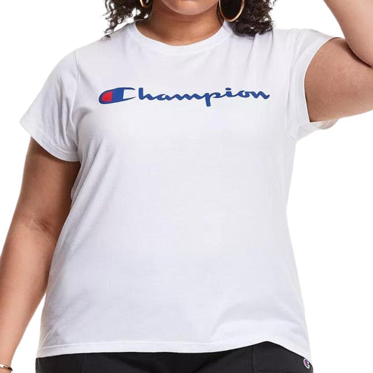 CHAMPION Womens Tops XXXXXL / White CHAMPION - Plus Size Classic Logo Graphic T-Shirt