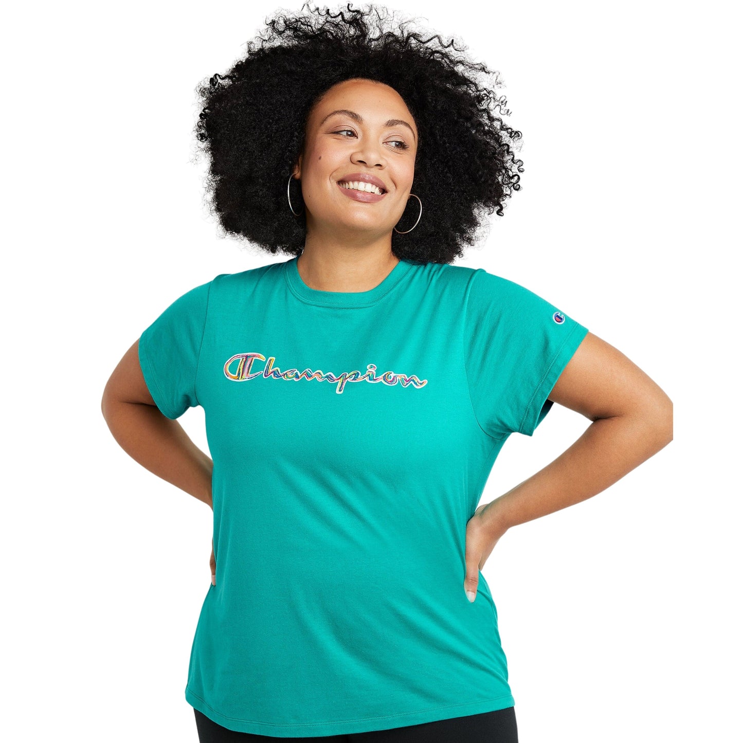 CHAMPION Womens Tops XXXL / Green CHAMPIONM - Painterly Logo T-Shirt