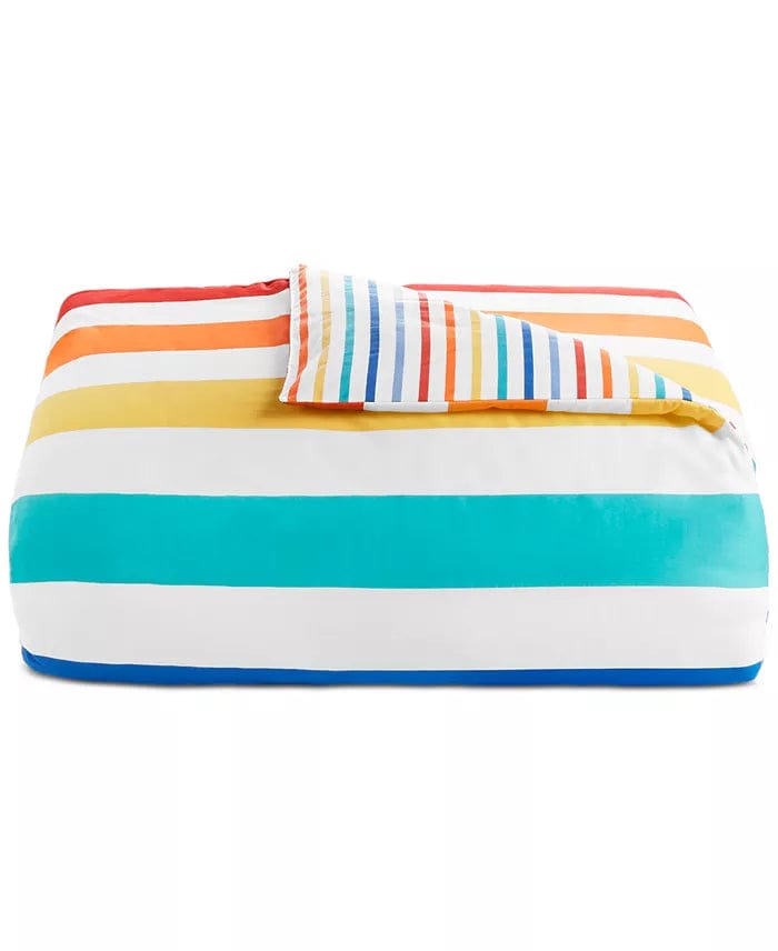 CHARTER CLUB Comforter/Quilt/Duvet Twin / Multi-Color CHARTER CLUB - Kids Rainbow Stripe Cotton 2-Pc. Comforter Set