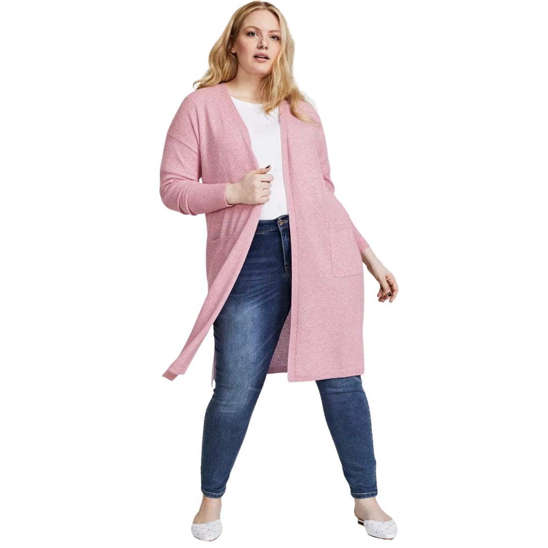 ALFANI - Plus Size Check Lurex Cardigan