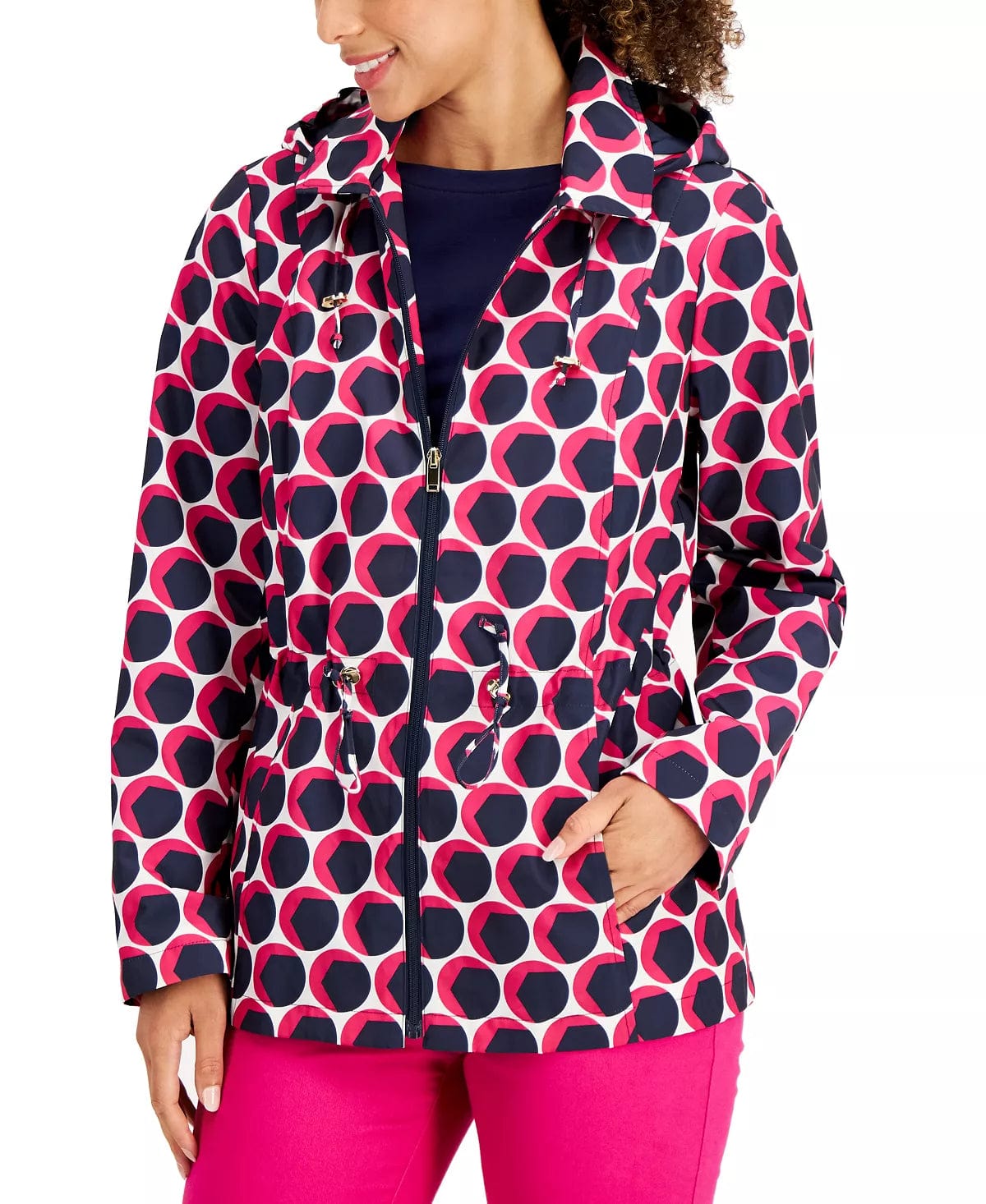 CHARTER CLUB Petite Printed Anorak Jacket