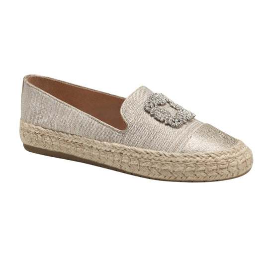 CHATER CLUB Womens Shoes 36 / Beige CHATER CLUB - Embellished Slip-on Espadrille Loafer Flats