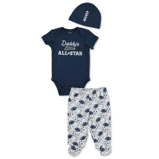 CHICK PEA Baby Boy 0-3 Month / Multi-Color CHICK PEA - Baby - 3-Pc. Cotton Bodysuit, Pants & Hat Set