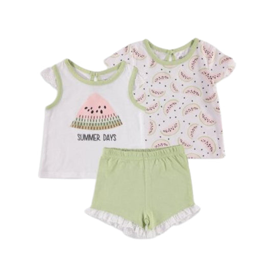 CHICK PEA Baby Girl 6-9 Month / Multi-Color CHICK PEA - BABY -  3-pc. Summer Days Short Set