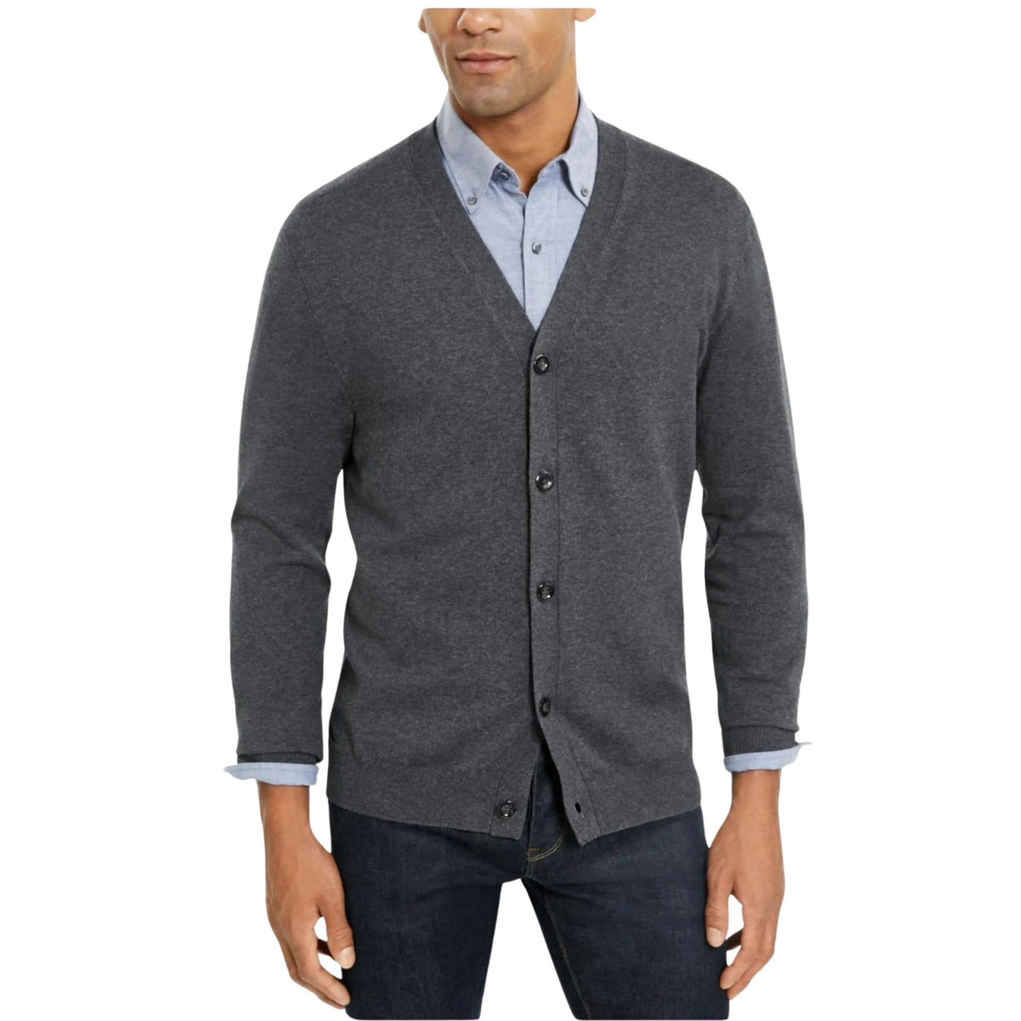 CLUB ROOM Mens Jackets L / Grey CLUB ROOM - Button down cardigan