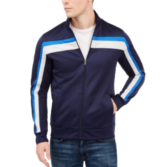 CLUB ROOM Mens Jackets S / Navy CLUB ROOM -  Fur Trim Hood Color Block Jacket