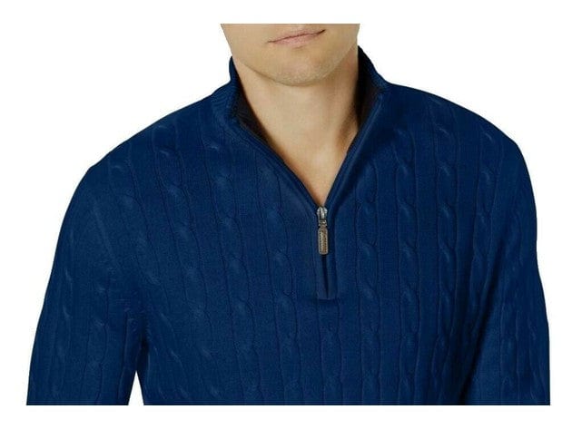 CLUB ROOM Mens Tops S / Navy CLUB ROOM - Long Sleeve Shawl Collar Classic Fit Quarter-Zip