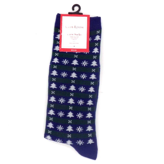 CLUB ROOM Socks One Size / Multi-Color CLUB ROOM -  Blue & Red Christmas Tree Snowflake Crew Socks