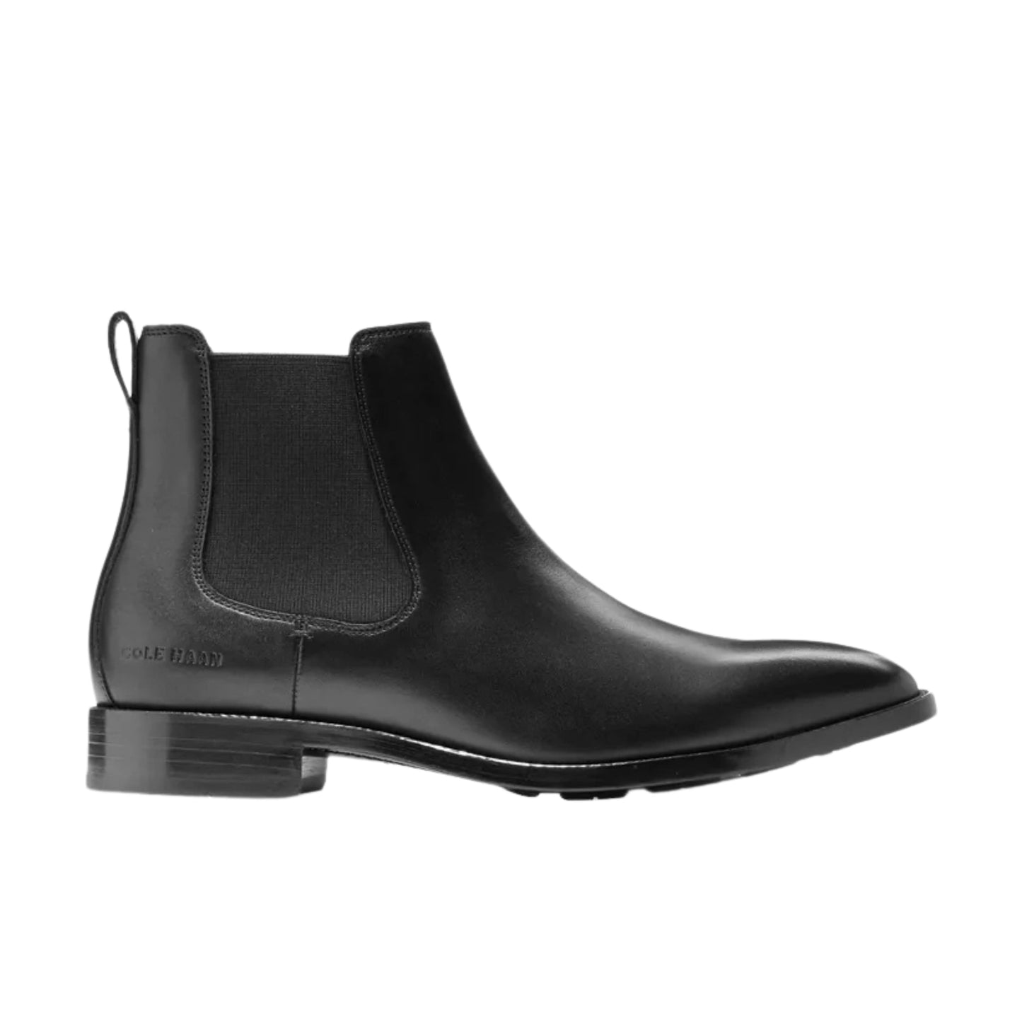 COLE HAAN Mens Shoes 44.5 / Black COLE HAAN - Hawthorne Leather Pull-On Chelsea Boots