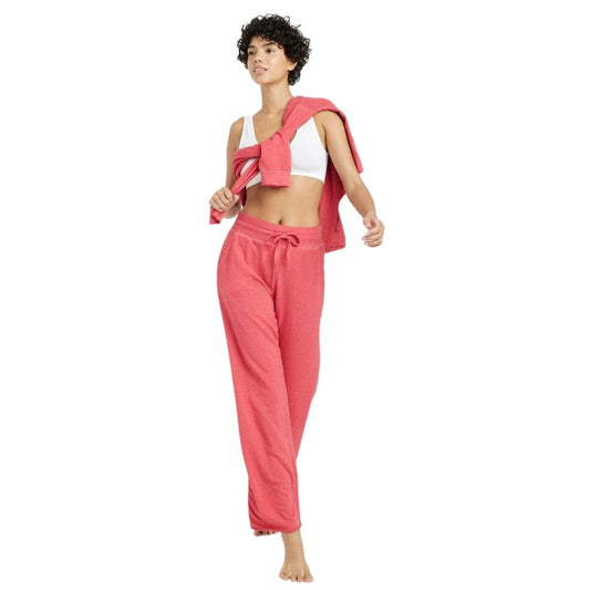 COLSIE Womens Bottoms S / Red COLSIE - French Terry Wide Leg Lounge Pants