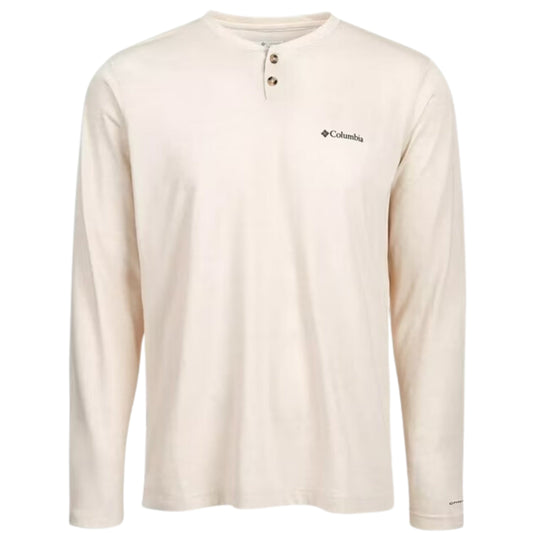 COLUMBIA Mens Tops XL / Beige COLUMBIA - Long Sleeve Henley Shirt