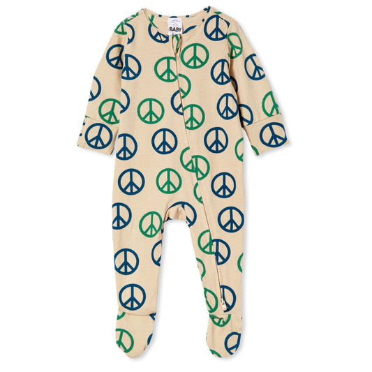 COTTON ON Baby Boy 6-9  Month / Multi-Color COTTON ON - Baby -  Long Sleeve Zip Romper