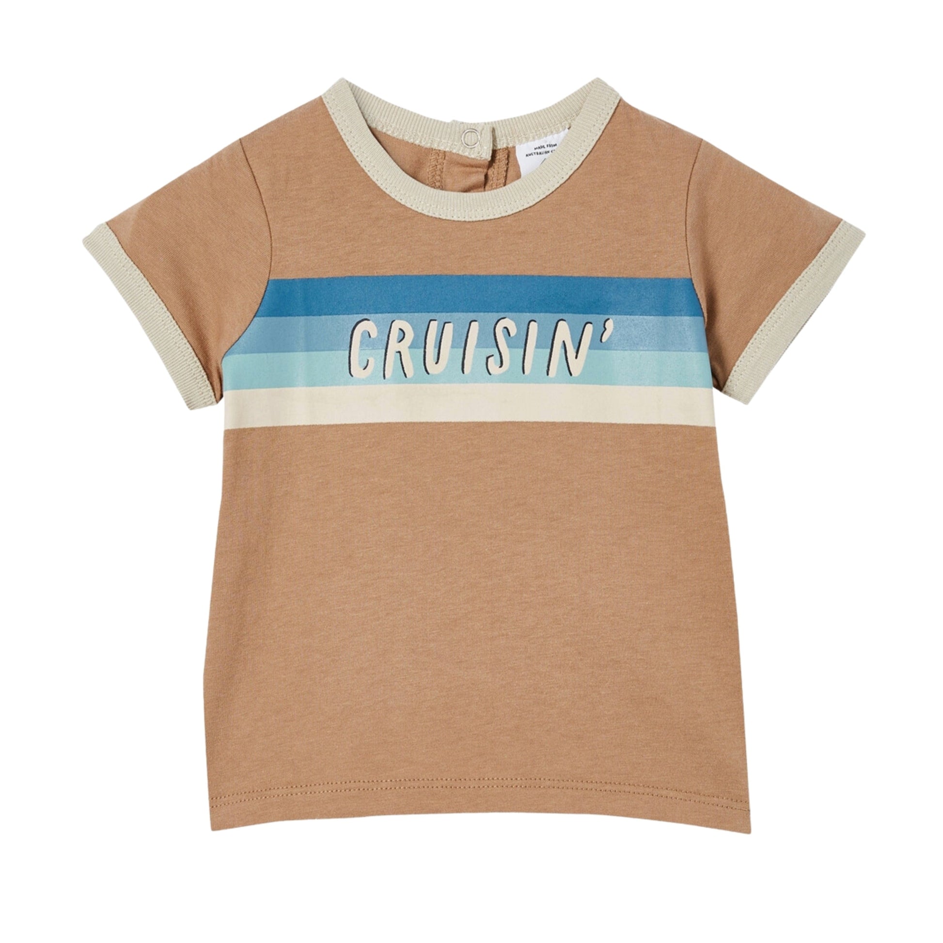 COTTON ON Baby Boy 6-12 Month / Brown COTTON ON - BABY - Short Sleeve Ringer T-shirt
