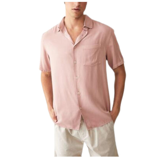 COTTON ON Mens Tops S / Pink COTTON ON - Cuban Short Sleeve Shirt