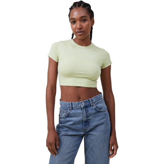 COTTON ON Womens Tops S / Green COTTON ON - Micro Crop Top