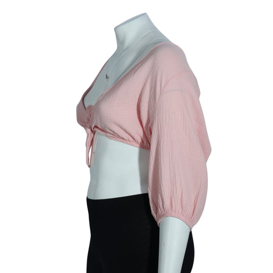 COTTON ON Womens Tops COTTON ON - Tie Front Elastic Cuffs Blouse