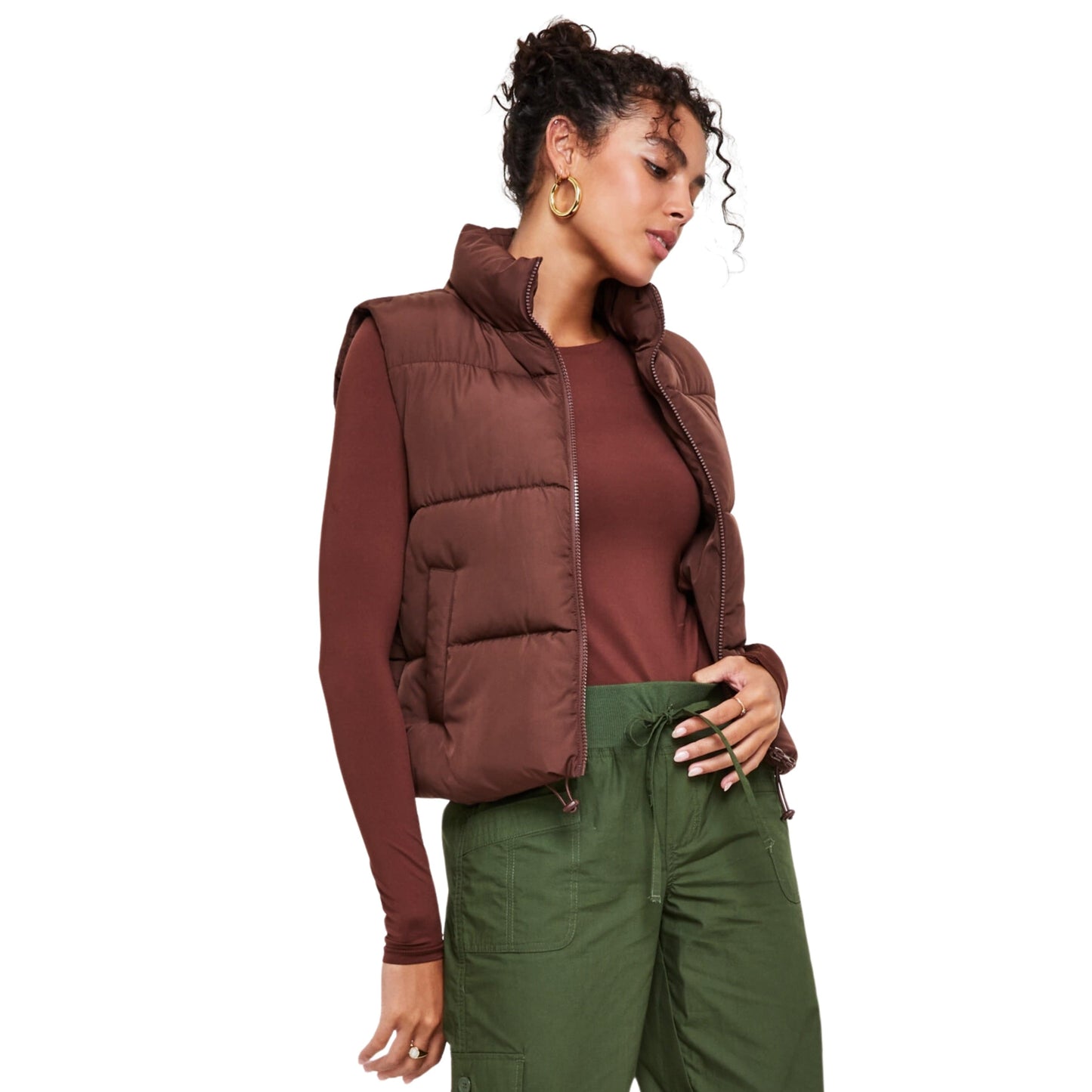 CRAVE FAME Womens Jackets L / Brown CRAVE FAME - Puffer Vest