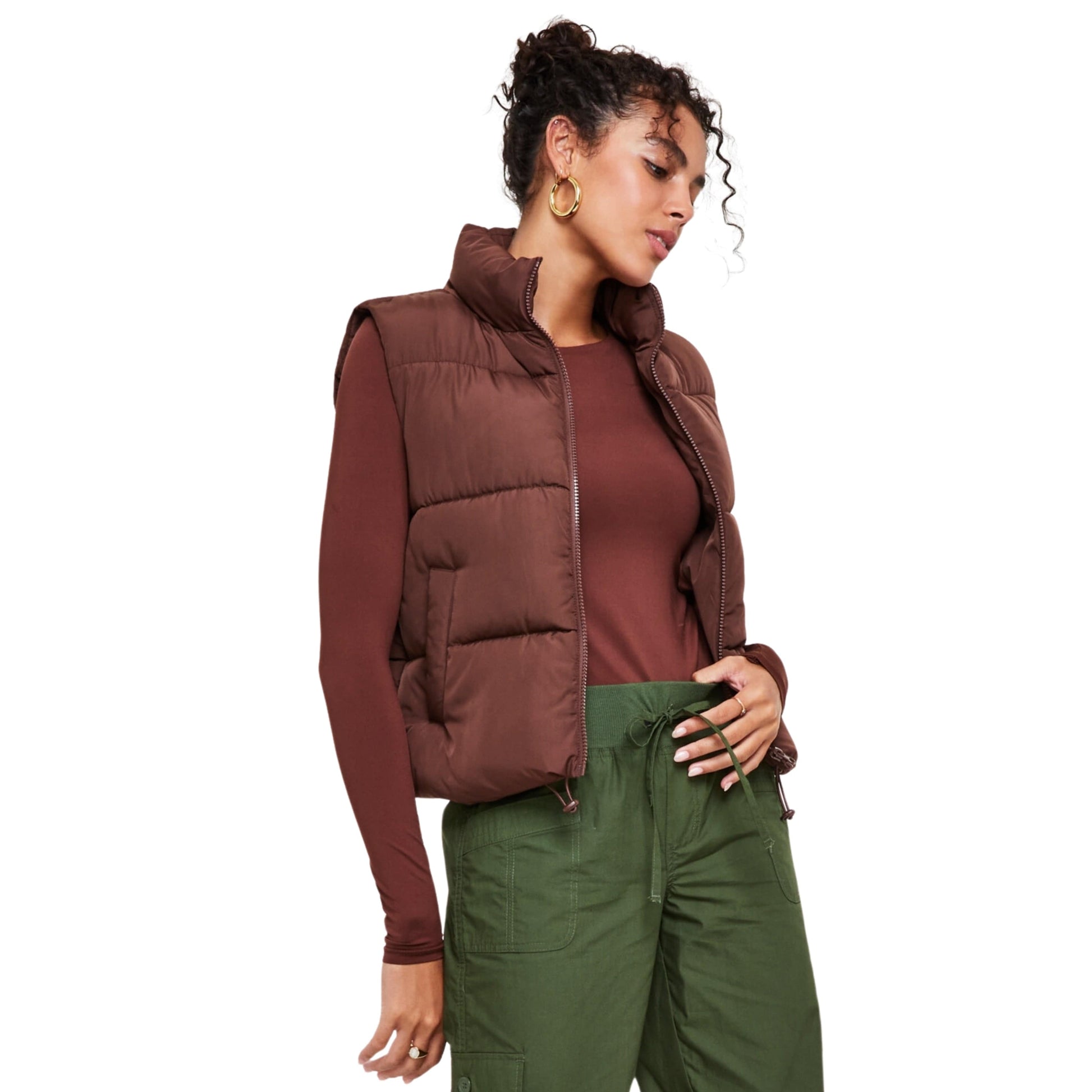 CRAVE FAME Womens Jackets L / Brown CRAVE FAME - Puffer Vest