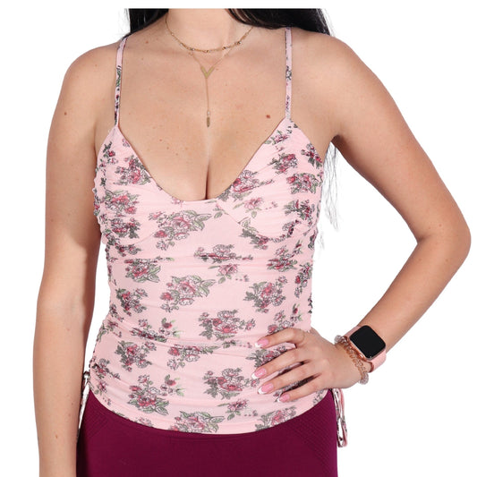 CRAVE FAME Womens Tops XS / Multi-Color CRAVE FAME - Ruched X-Back Cami Top