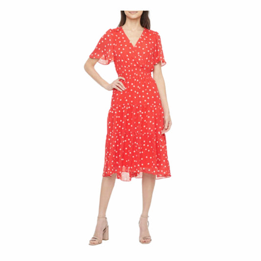 DANNY AND NICOLE Womens Dress M / Multi-Color DANNY AND NICOLE - Short Sleeve Dots MIDI Fit + Flare Dress