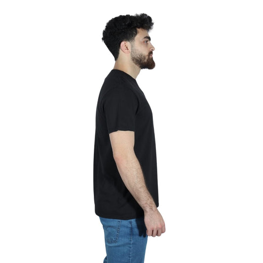 DELTA SOFT Mens Tops L / Black DELTA SOFT - Chest Printed T-Shirt