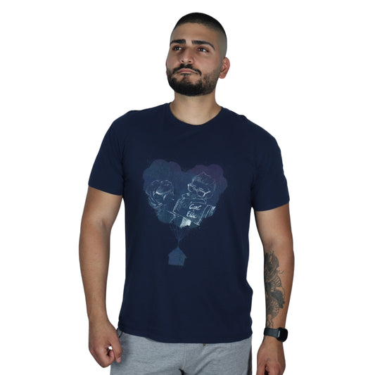 DELTA SOFT Mens Tops XL / Navy DELTA SOFT - Heart Front T-shirt