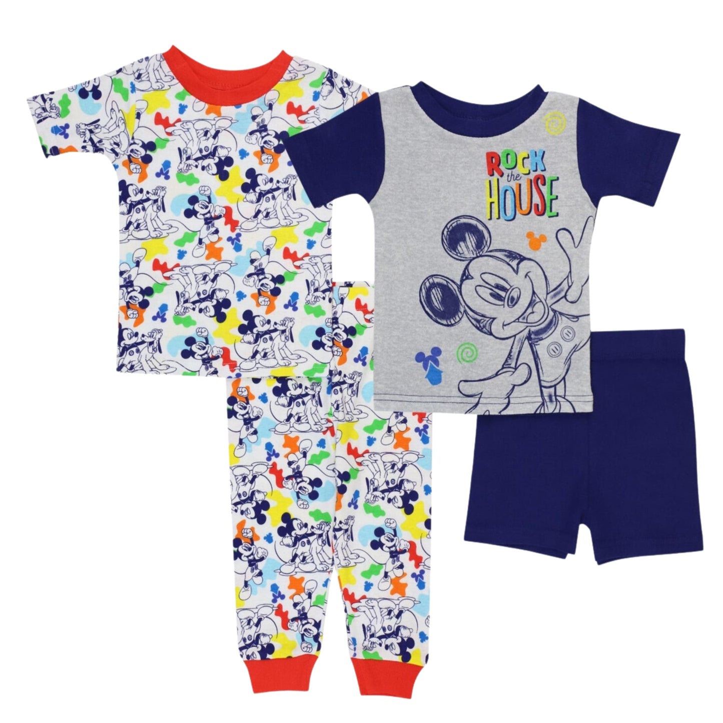 DISNEY Baby Boy 12 Month / Multi-Color DISNEY - BABY - Mickey Mouse Pajamas, 4 Piece Set