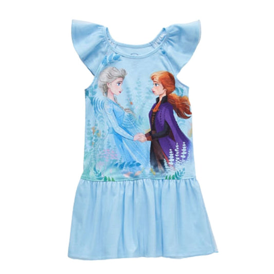 DISNEY Girls Pajamas M / Blue DISNEY - Kids - Sleeveless Frozen Round Neck Nightshirt