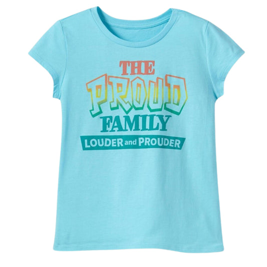 DISNEY Girls Tops M / Blue DISNEY - KIDS - Proud Faily Short Sleeve Graphic T-Shirt