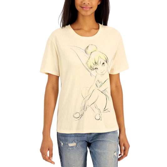 DISNEY Womens Tops S / Off-White DISNEY - Tinker Bell Graphic T-Shirt