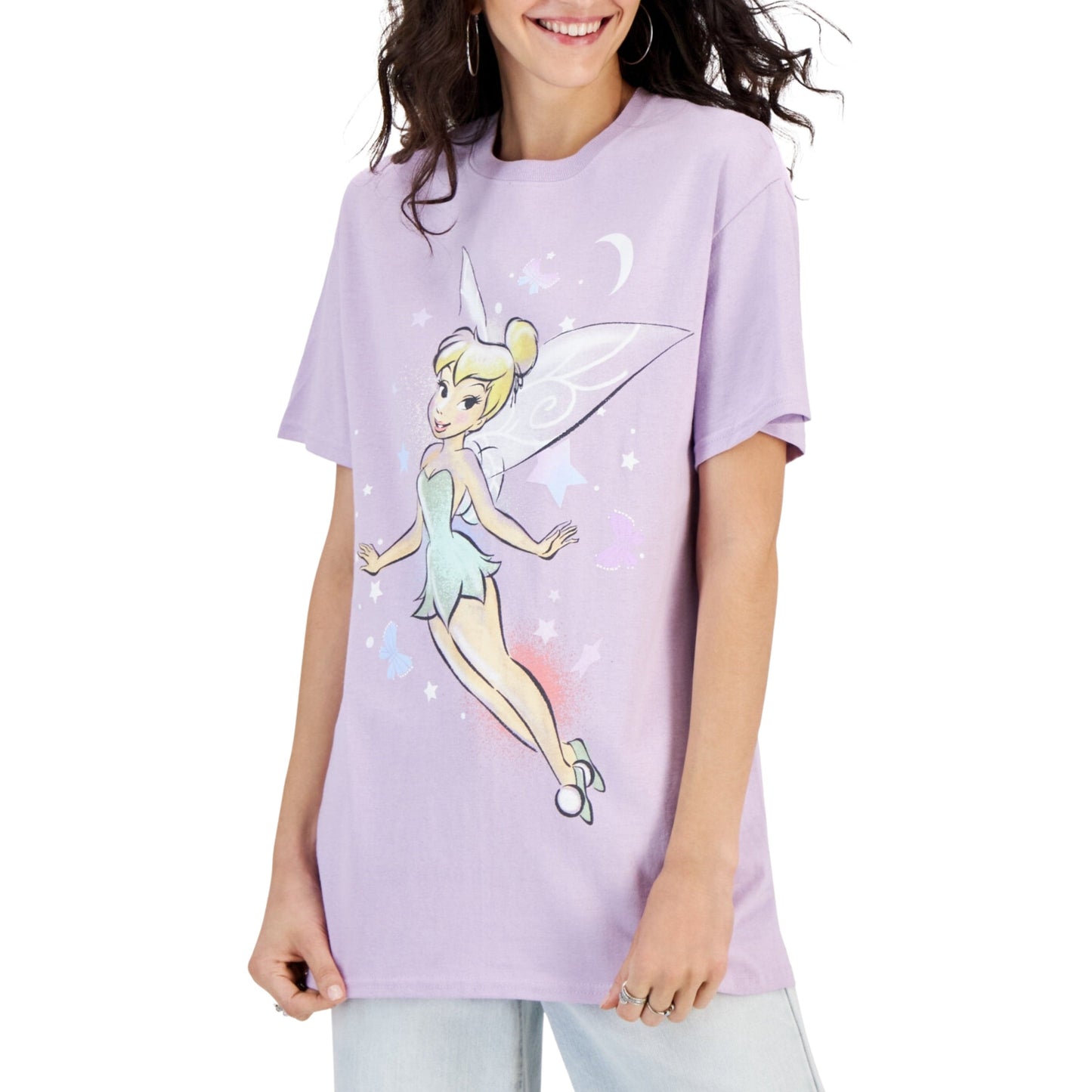 DISNEY Womens Tops S / Purple DISNEY - Tinkerbell Graphic-Print T-Shirt