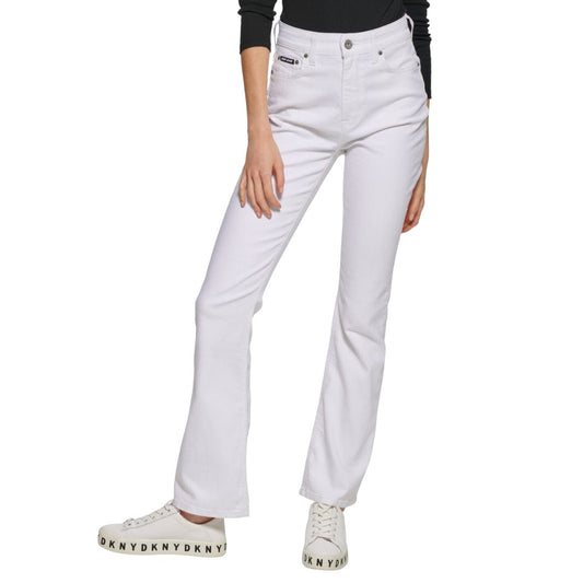 DKNY Womens Bottoms M / White DKNY - Boerum High Rise Flare Leg Jeans