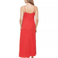 DKNY Womens Dress L / Red DKNY - Cami-Drape Maxi Dress