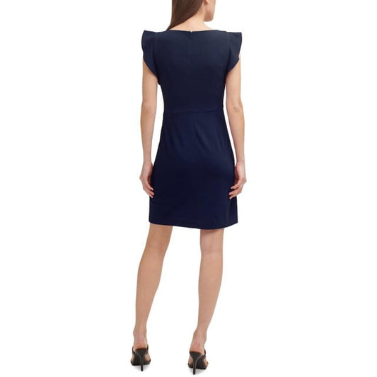 DKNY Womens Dress S / Navy DKNY -  Flutter Sleeve Mini Wear to Work Dress