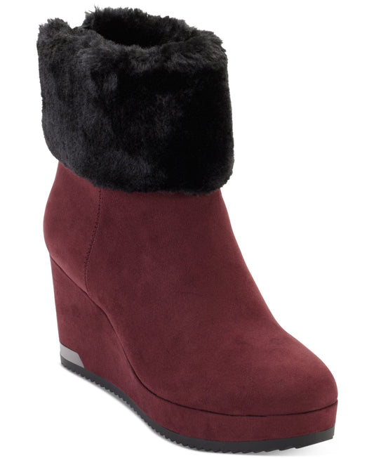 DKNY Womens Shoes 38 / Burgundy DKNY - Faux Suede Dressy Booties